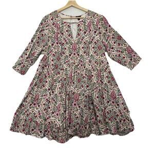 Torrid Floral Print Challis Skater Dress Womens 2X Lined Cottage Romantic